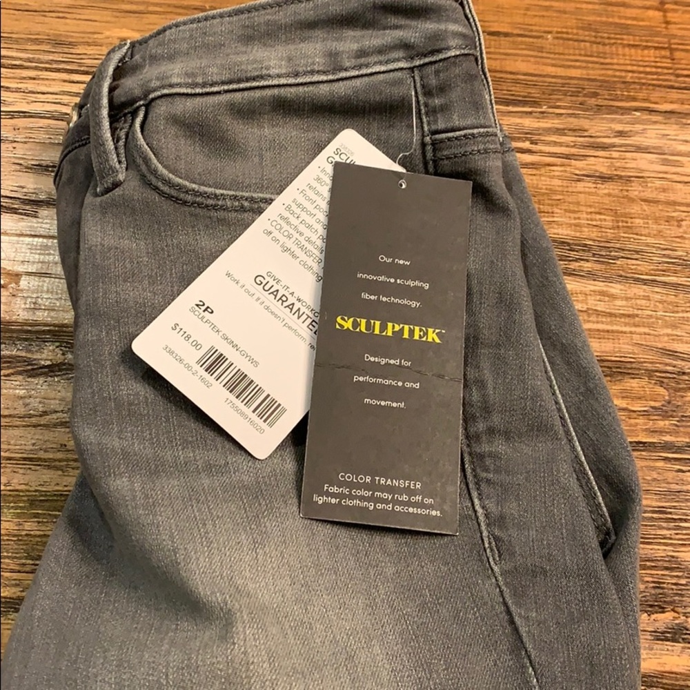 Athleta Sculptek Grey Wash Skinny Jeans 2P